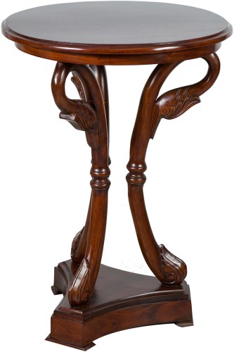 Tavolino rotondo cigno noce in legno tavolo Impero salotto